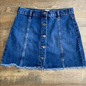 Denim button up skirt